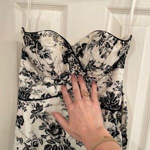 White House Black Market black & white strapless dress